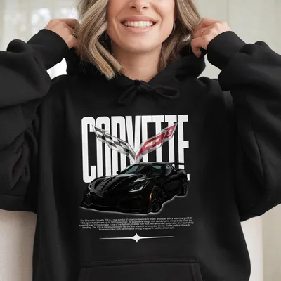 Chevrolet Corvette Zr1 Zr1 C7 Hoodie Hoodie Hoodie – Black Supercar Graphic Hoodie, American Muscle Car Hoodie Casual Top Gifts For Men For Him