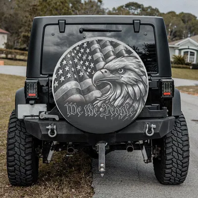Us Eagle Patriotic Spare Tire Cover With Or Without Backup Camera Hole, Eagle Spare Tire Cover, Cars Spare Tire Cover Eagle Spare Tire Cover