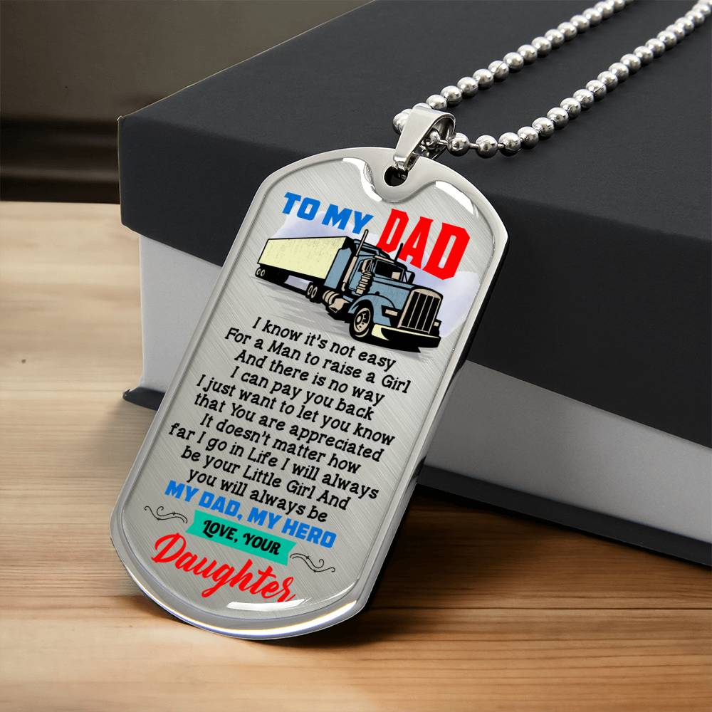 Gift For Trucker - Premium Dog Tag - Army Tag Necklace, Dog Tag