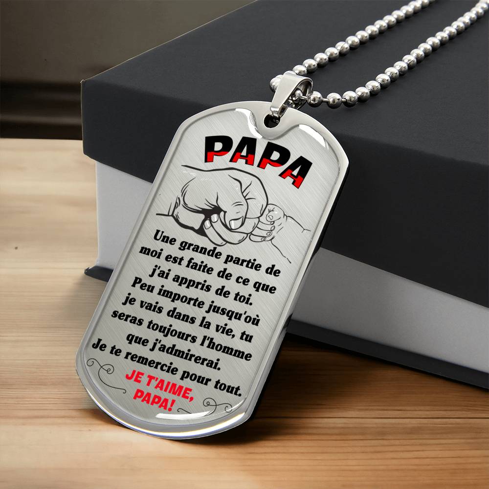 Papa - Pendentif - Army Tag Necklace, Dog Tag
