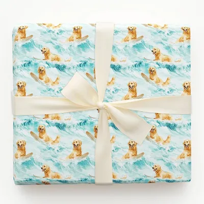 Stay Gold and Wag On - Gift Wrap for Christmas, Holidays Wrapping Paper, Christmas Wrapping Paper
