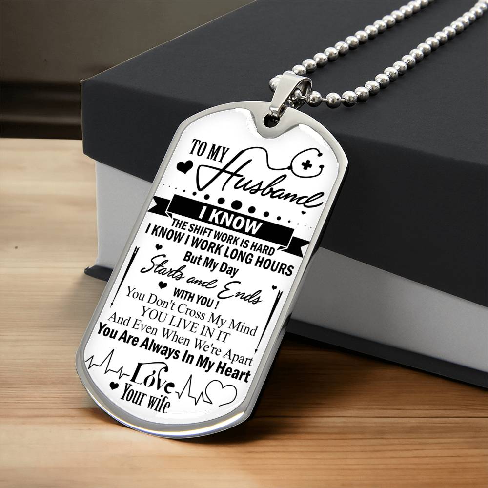 To My Husband, You Was Fate Dog Tag Necklace - Gift For Him - Husband Gifts, Necklace For Husband, Dog Tag Valentine's Day - Army Tag Necklace, Dog Tag