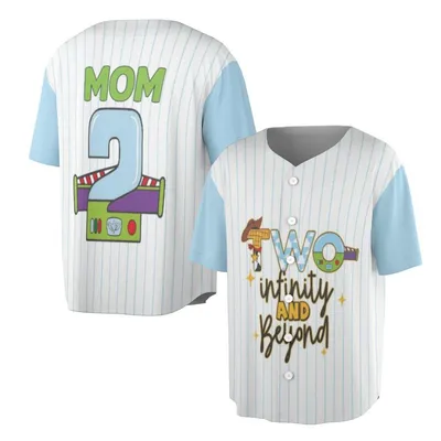 Baseball Jersey, Mom Two Infinity And Beyond Graphic Baseball Jersey, Toy Story Buzz Woody Mother Gift