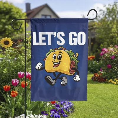 Vertical Garden - Let'S Go, Taco Garden Flag, Funny Mexican Food Outdoor Decor Vertical Garden Flag