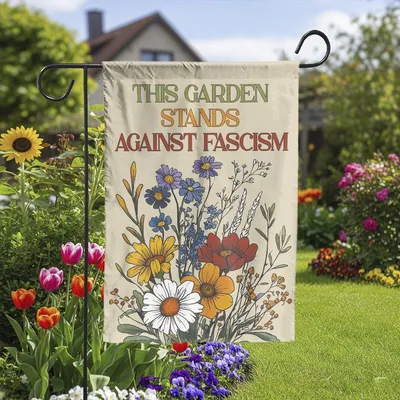 Anti-Fascist Garden Flag, Resist Fascism Yard Banner, Anti-Trmp Lawn Sign, Subtle Fdt Flag, Progressive Democrat Yard Decor Vertical Garden Flag