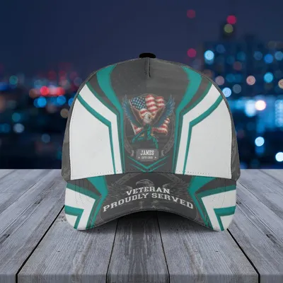 Baseball Cap Honor Eagle, Veteran Proudly Served Patriotic Military Hat Baseball Cap