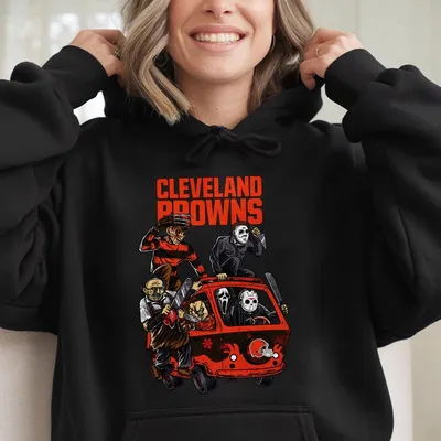 Vintage 32 Teams Halloween Football Black Hoodie Horror Character Graphic,Spooky Game Day,Retro Football Merch,Unisex Streetwear Fall Outfit
