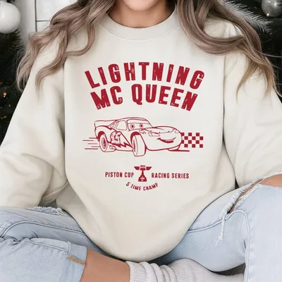 Vintage Lightning Mcqueen Racing Graphic Sweatshirt For Men Women Vibrant Red Blue Cartoon Print Breathable Summer Casual Sweatshirt