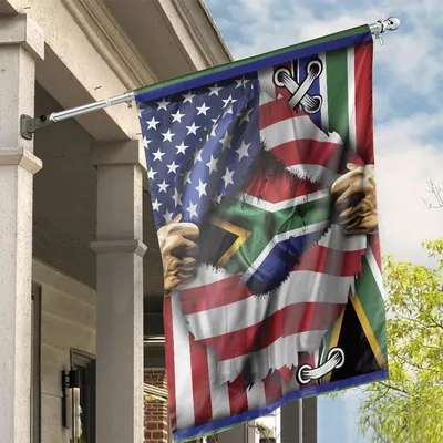 South Africa American Garden Flag Super Hero Dual Heritage Ripped Usa Yard Decor Vertical House Flag