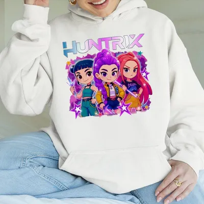 Kpop Demon Hunters Hoodie Huntrix Girl Hoodie Kpop Idol Group Hoodie Demon Hunter Merch Gift For Huntrix Fan Hoodie