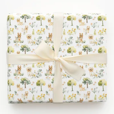 Park Day with the Yorkies - Gift Wrap for Christmas, Holidays Wrapping Paper, Christmas Wrapping Paper
