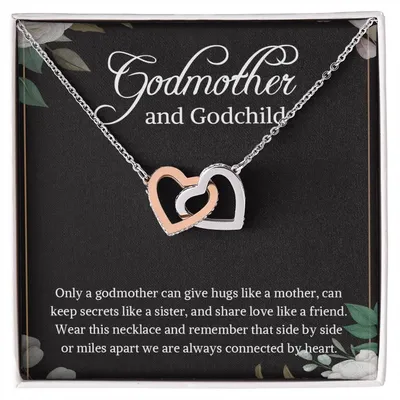 Godmother And Godchild Necklace Godmother & Goddaughter Giftgodmother And Godson Necklace Godmother Necklace Gift Godmother Necklace Box Interlocking Hearts Necklace