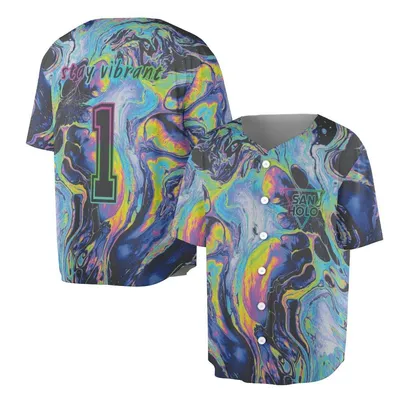 San Holo Stay Vibrant Psychedelic Baseball Jersey Baseball Jersey, Holographic Liquid Rave Festival Merch