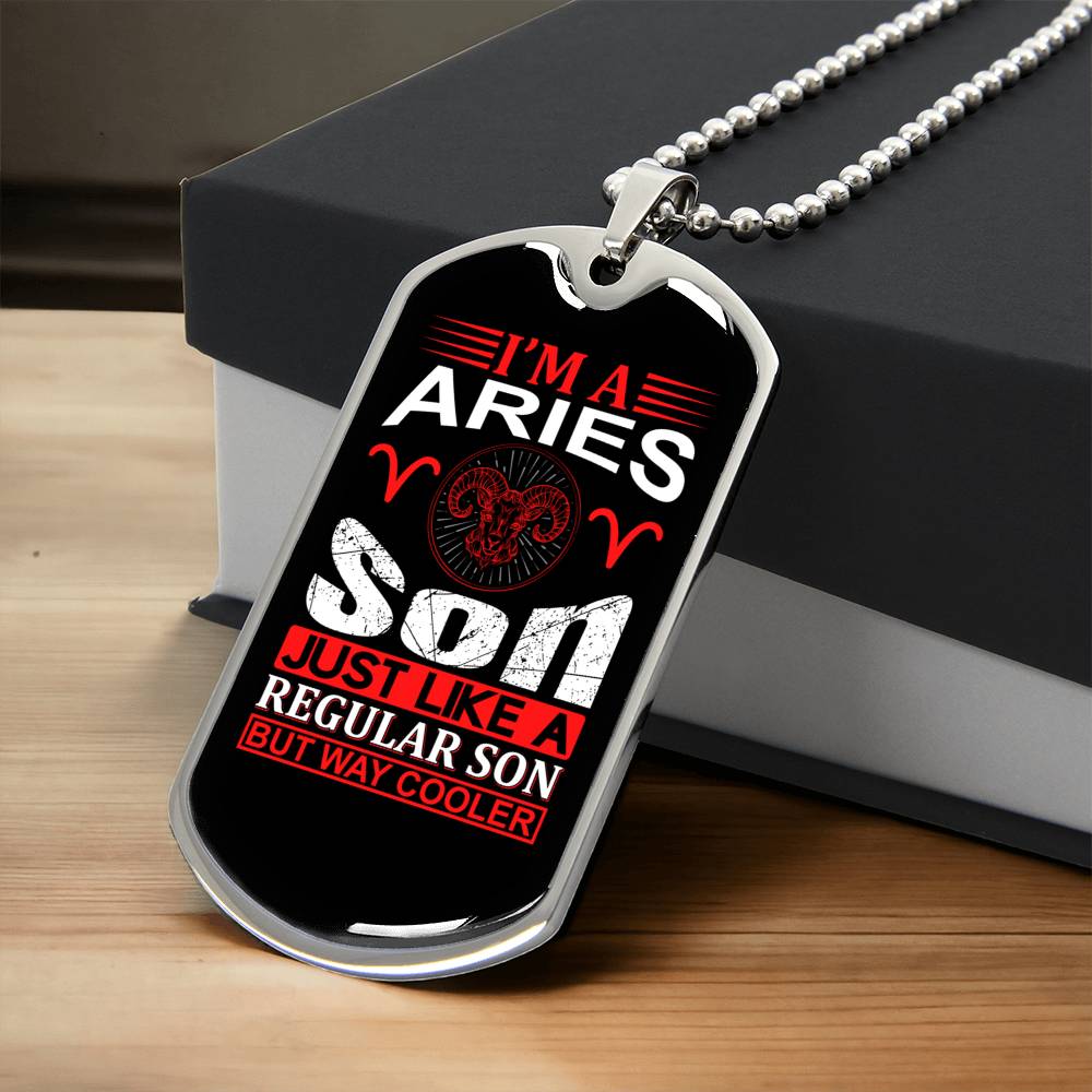 Aries Son Dog Tag - Army Tag Necklace, Dog Tag