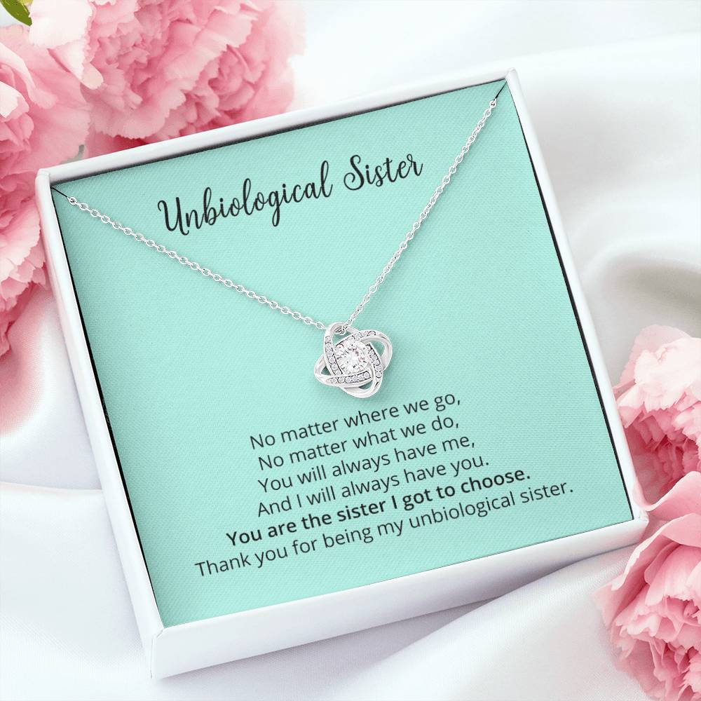 Unbiological Sister Necklace Soul Sister Sorority Sister Sister in Law Best Friend Forever - Love Knot Necklace