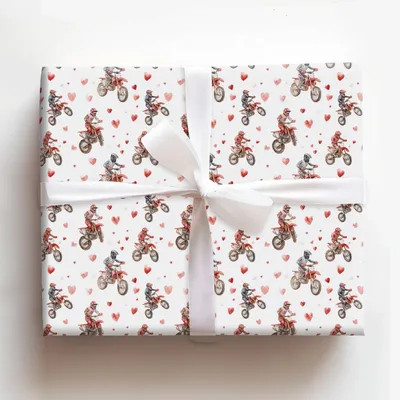 Gear Up for Love - Gift Wrap for Christmas, Holidays Wrapping Paper, Christmas Wrapping Paper
