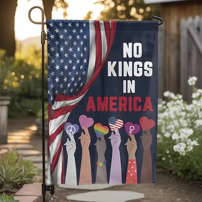 No Kings In America Garden Flag , Patriotic Equality And Freedom Yard Decor Vertical Garden Flag