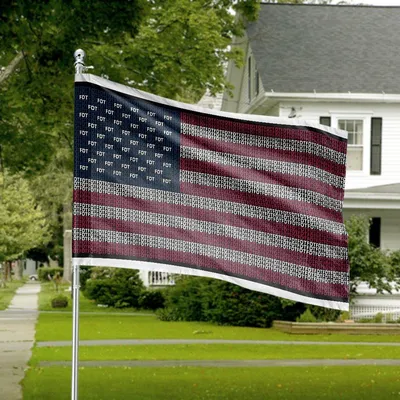 Fdt Text Pattern American House Flag, Bold Anti-Trump Typography Usa Banner Horizontal House Flag
