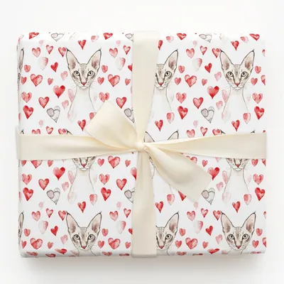 Oriental Shorthair Valentine - Gift Wrap for Christmas, Holidays Wrapping Paper, Christmas Wrapping Paper