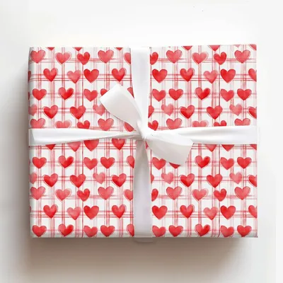 Sweetheart Plaid - Gift Wrap for Christmas, Holidays Wrapping Paper, Christmas Wrapping Paper