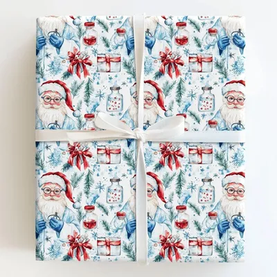 Santa's Study - Gift Wrap for Christmas, Holidays Wrapping Paper, Christmas Wrapping Paper