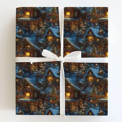 Toymaker Twilight - Gift Wrap for Christmas, Holidays Wrapping Paper, Christmas Wrapping Paper