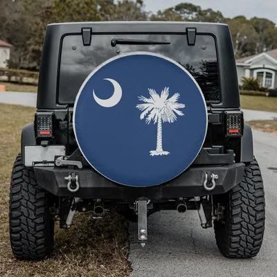 South Carolina Flag Spare Tire Cover - Fits Jeeps, Broncos, Suvs, Campers Spare Tire Cover