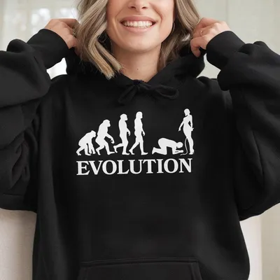 Evolution Simp Unisex Hoodie, Funny Graphic Hoodie For Men & Women, Humor Internet Meme Hoodie, Trendy Casual Outfit