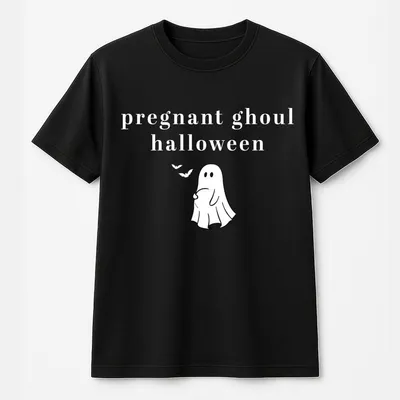 Pregnant Ghoul Halloween T-Shirt, Funny Maternity Ghost T-Shirt, Cute Baby Bump Reveal Idea For Fall, Spooky Season Pregnancy Outfit