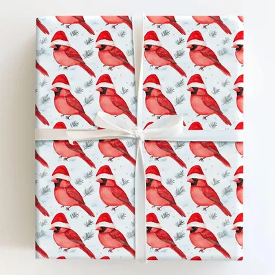 Santa Birdie - Gift Wrap for Christmas, Holidays Wrapping Paper, Christmas Wrapping Paper