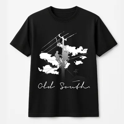 Old South Lineman T-Shirt – Utility Worker Power Line Graphic T-Shirt, Southern Pride Work T-Shirt, Unisex Fit, Men Gifts, Streetwear Casual Menswear