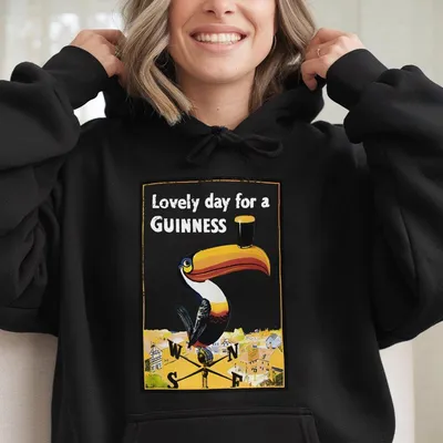 Lovely Day For A Guinness Toucan Front And Back Hoodie, Funny Hoodie, Gift For Men, For Women, Full Size Tops Menswear