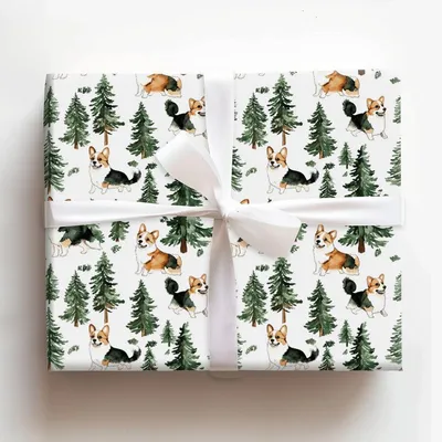 Snow Day for Corgis - Gift Wrap for Christmas, Holidays Wrapping Paper, Christmas Wrapping Paper