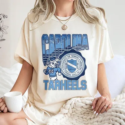 Vintage Unc Tar Heels Mascot Unisex T-Shirt Ncaa Unc Tar Heels T-Shirt University Of North Carolina Graphic T-Shirt Soft Cotton