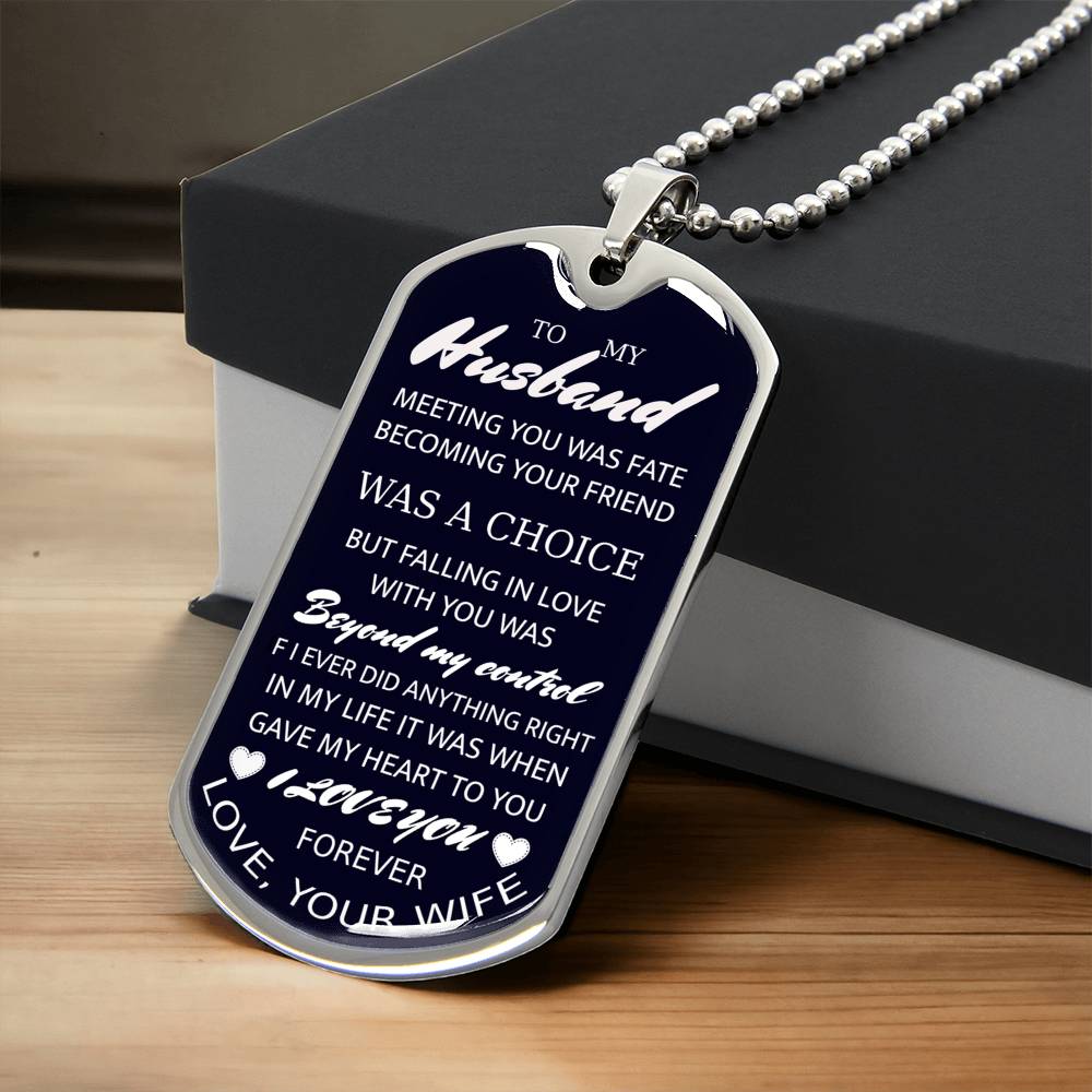 Dog Tag Necklace For Husband, Husband Gift From Wife, Gift Husband, Gift From Wife, Birthday, Keepsake For Husband - Army Tag Necklace, Dog Tag
