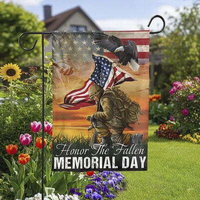 Vertical Garden - Generic Memorial Day Us Veteran Honor The Fallen Flag, Gift For Friends And Family Vertical Garden Flag