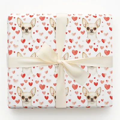 Chihuahua Valentine - Gift Wrap for Christmas, Holidays Wrapping Paper, Christmas Wrapping Paper