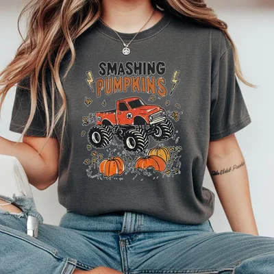 Smashing Pumpkins Toddler T-Shirt Halloween Monster Truck T-Shirt Boys Halloween T-Shirt Boy S Monster Truck T-Shirt Truck Todd