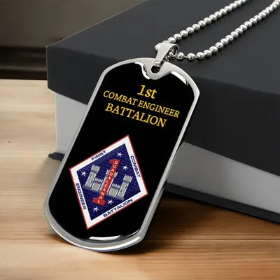 Awesome Dog Tag For 1St Combat Engineer Battalion - Army Tag Necklace, Dog Tag