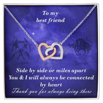 Gemini To Taurus Best Friend Interlocked Hearts Necklace Interlocking Hearts Necklace