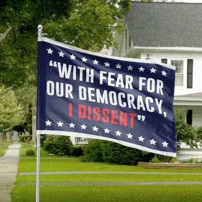 I Dissent Democracy Quote Patriotic Protest House Flag Fear For Democracy Decor Horizontal House Flag
