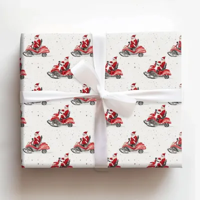Over the Hills He Goes - Gift Wrap for Christmas, Holidays Wrapping Paper, Christmas Wrapping Paper