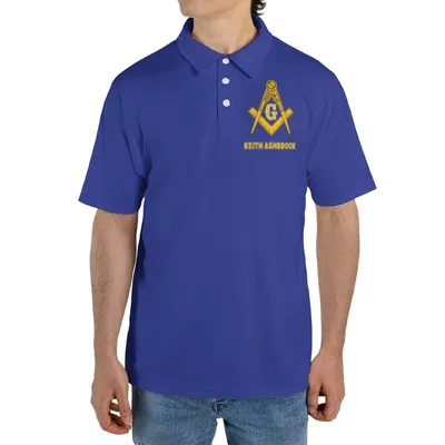 Masonic Lodge Polo Polo Shirt, Lawrenceburg No. 4, Square And Compasses, Custom Freemason Gift