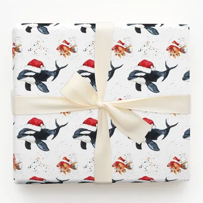 Shamu Season - Gift Wrap for Christmas, Holidays Wrapping Paper, Christmas Wrapping Paper