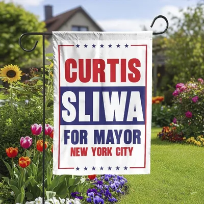 Curtis Sliwa For Mayor Garden Flag , Nyc Political Campaign Banner Vertical Garden Flag