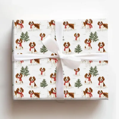 Snow Day for English Springer Spaniel - Gift Wrap for Christmas, Holidays Wrapping Paper, Christmas Wrapping Paper