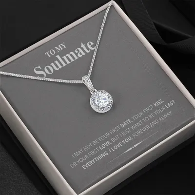 Gift For Soulmate Your First Kiss Or Love Grey Eternal Hope Necklace