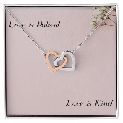 I Love You Necklace With Message Card Interlocking Hearts Necklace