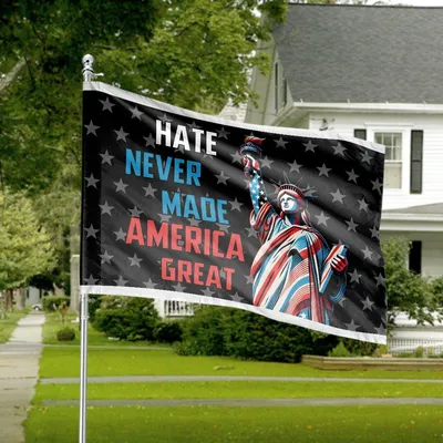 Statue Of Liberty Political Protest Black Horizontal House Flag Horizontal House Flag