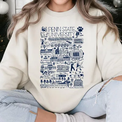 Penn State University Sweatshirt Nittany Lions Campus Map Graphic Sweatshirt College Spirit Sweatshirt Game Day Outfit For Students